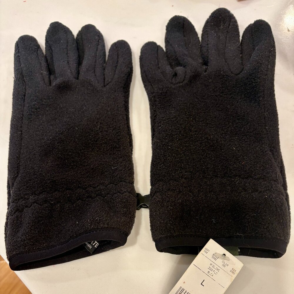 NWT Eddie Bauer Polartec Mens Black Fleece Gloves Large